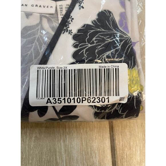 Susan Graver Floral Print Kimono Robe Jacket 2X Plus Size Lightweight Duster - Picture 11 of 11